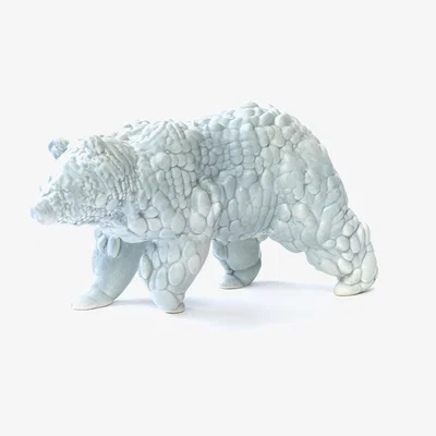 Made in Design Orso Large Figurine - / 3D modelled ceramic - L28 cm by Moustache Grey