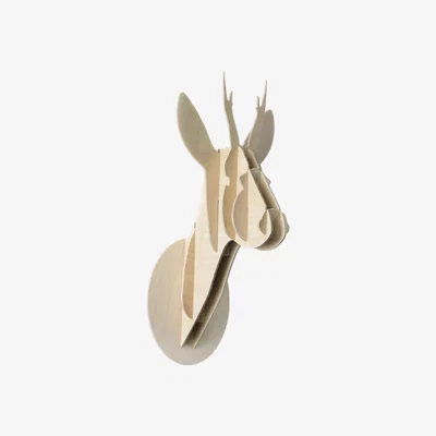 Made in Design Trophy - Roe - H 29 cm by Moustache Natural wood