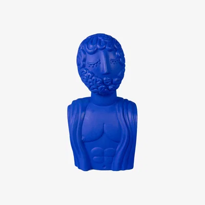 Made in Design Magna Graecia - Bust Man Sculpture ceramic blue / H 45 cm / Terracotta - Seletti