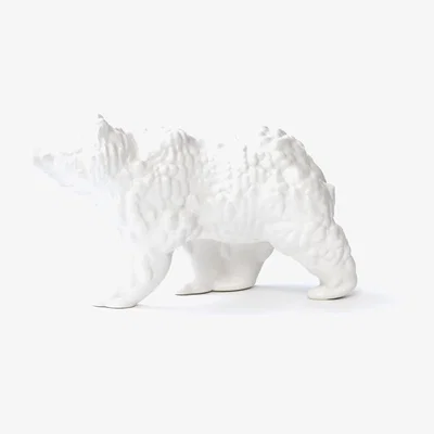 Made in Design Orso Small Figurine - / 3D modelled ceramic - L 18 cm by Moustache White