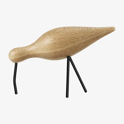 Made in Design Oiseau Shorebird L Decoration - W 22 x H 14 cm by Normann Copenhagen Natural wood