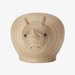 Made in Design Rina SMALL Figurine - / Rhinoceros - L 13 cm by Woud Natural wood