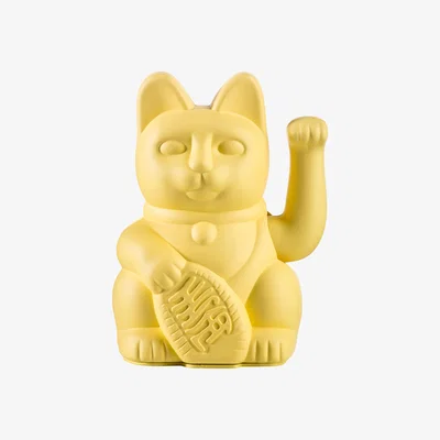 Made in Design Lucky Cat Figurine - / Plastic by Donkey Yellow