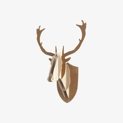 Made in Design Trophy - Deer - H 70 cm / 3 colours by Moustache Natural wood