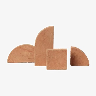 Made in Design Shape Book end ceramic orange / Sculpture - Set of 4 clay pieces - Ferm Living