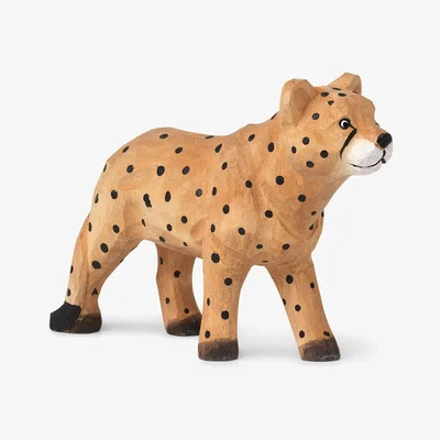 Made in Design Animal Figurine - / Cheetah - Hand-carved wood by Ferm Living Multicoloured