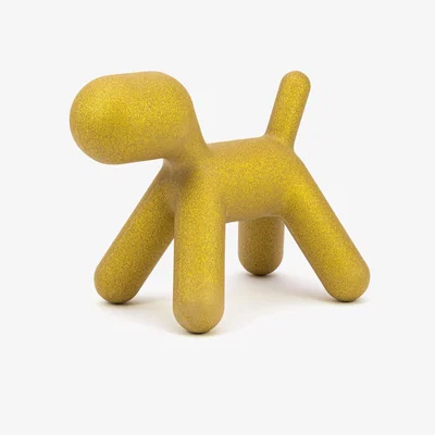 Made in Design Puppy Small Decoration - / L 42 cm - Glittery: limited edition Christmas 2021 by Magis Yellow/Gold