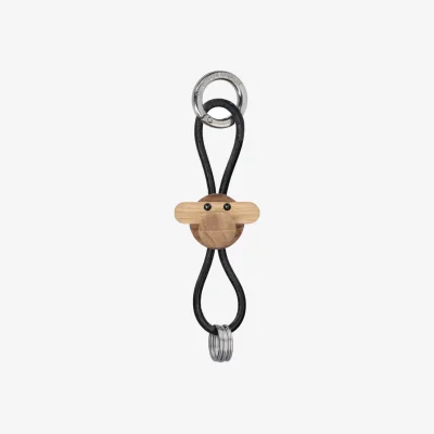 Nordic Nest Kay Bojesen Denmark Kaj Bojesen monkey keyring Teak-limb wood black leather