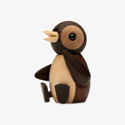 Nordic Nest Spring Copenhagen Snow Penguin chick decoration 7 cm Brown