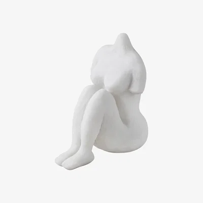 Nordic Nest Art piece sitting woman 14 cm Off-white