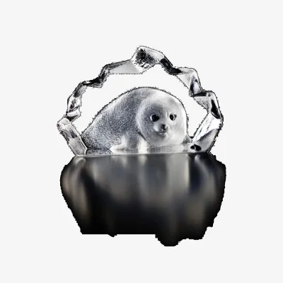 Nordic Nest Wildlife Seal sculpture glass