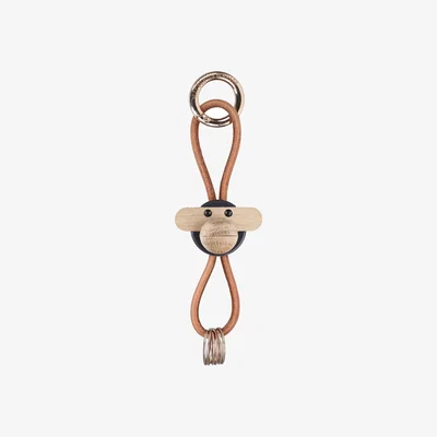 Nordic Nest Kay Bojesen Denmark Kaj Bojesen monkey keyring Dark grey natural leather