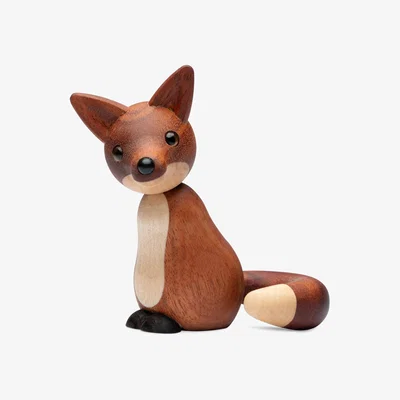 Nordic Nest Spring Copenhagen Roxy fox decoration 10 cm Mahogany