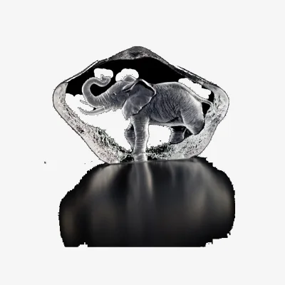 Nordic Nest Wildlife Elephant sculpture glass