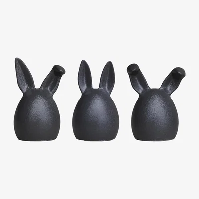 Nordic Nest Triplets easter rabbit 3-pack cast iron