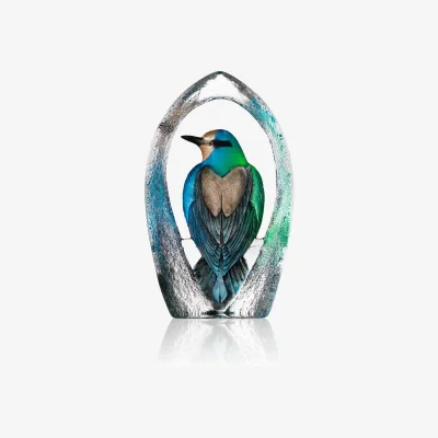 Nordic Nest Wildlife Colorina glass sculpture Ltd Ed 27 cm Blue
