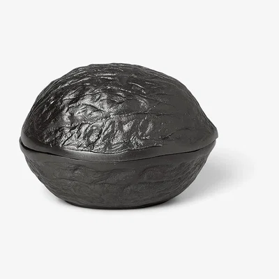 Nordic Nest Forest nut box nut bowl with lid 7.5 cm Blackened aluminum