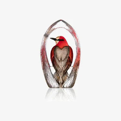 Nordic Nest Wildlife Colorina glass sculpture Ltd Ed 27 cm Red