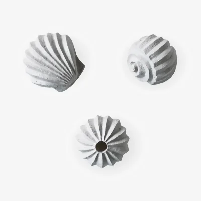 Nordic Nest The Genesis Shells sculpture 3-pack Limestone
