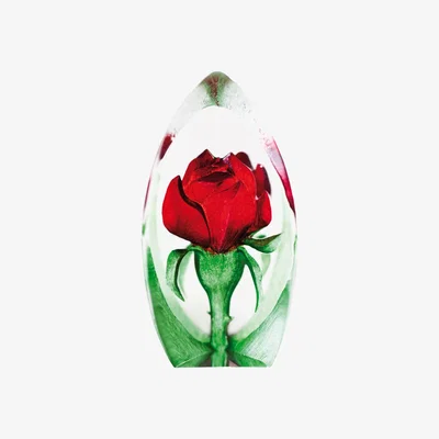 Nordic Nest rose glass sculpture red