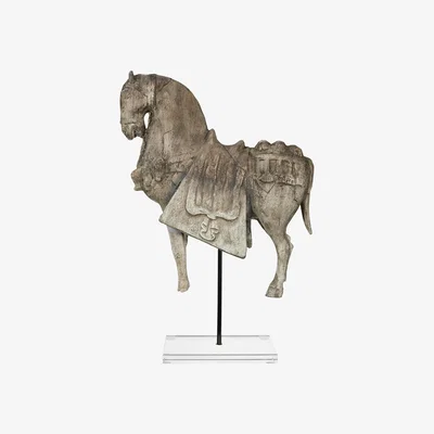 OKA Bucephalus Horse on Acrylic Stand, Large - Verdigris