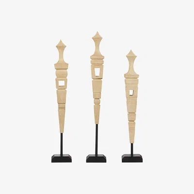 OKA Set of Three Sibudu Wooden Sculptures - Natural