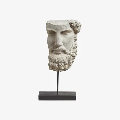 OKA OKA, Codrus Head Sculpture - Grey, Sculptures, Metal/Resin