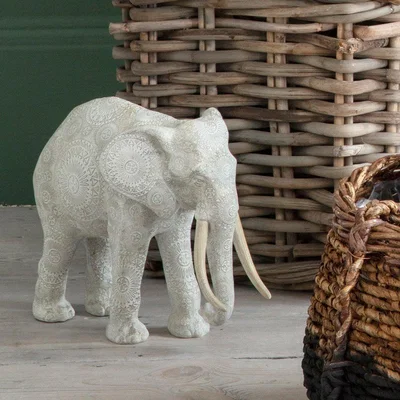 Olivia's Gallery Direct Mandal White Elephant Sculpture