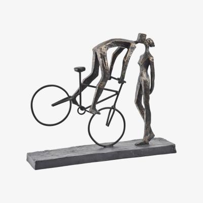 Olivia's Libra Kissing Couple On Bike Sculpture Antique Bronze