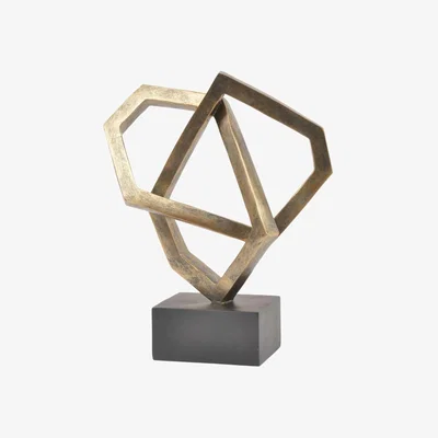 Olivia's Libra Antique Bronze Cubist Sculpture | Outlet
