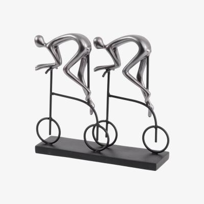 Olivia's Libra Abstract Cyclist Sculpture Gunmetal Grey