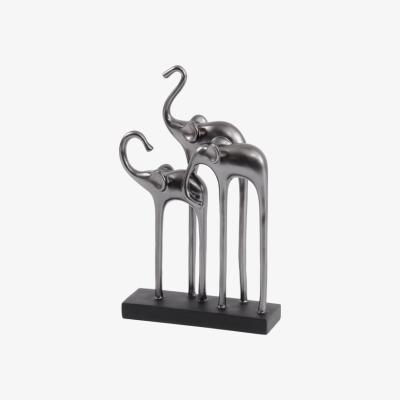 Olivia's Libra Abstract Elephant Sculpture Gunmetal Grey