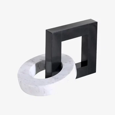 Olivia's Liang & Eimil Link Marble Sculpture - Black & White