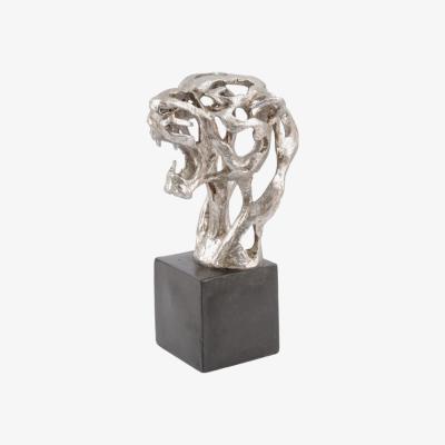 Olivia's Libra Addo Abstract Tiger Head Sculpture Silver