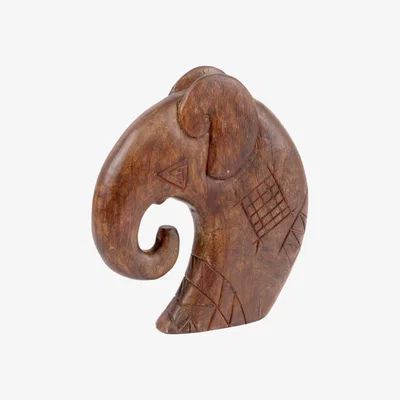 Olivia's Libra Sculpture Elephant Freestanding - Discontinued / Natural / Looking Down
