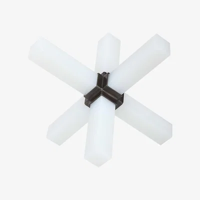 Olivia's Uttermost Black Label Double Cross Sculpture - Opaline Crystal