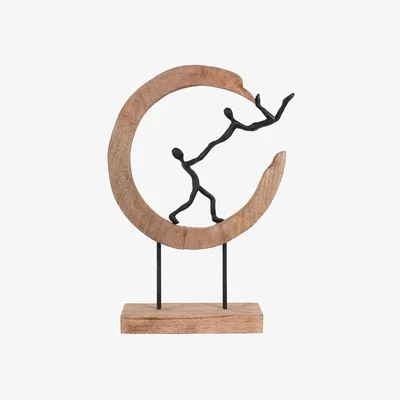 Olivia's Libra Interiors Playful People Sculpture on Wooden Stand