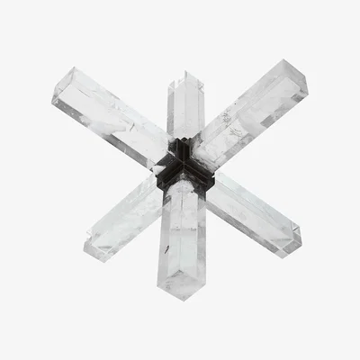 Olivia's Uttermost Black Label Double Cross Sculpture - Faux Quartz Crystal