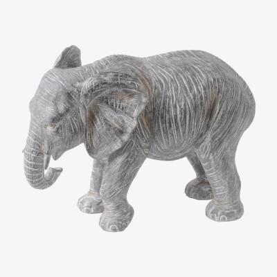 Olivia's Libra Antique Elephant Resin Sculpture Grey