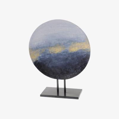 Olivia's Libra Abstract Iron Sculpture Blue And Gold