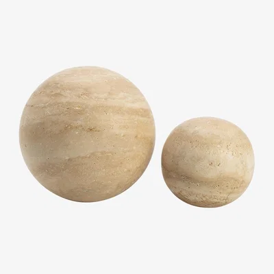 Olivia's Liang & Eimil Marble Ball Set Of 2 Sculpture Brown