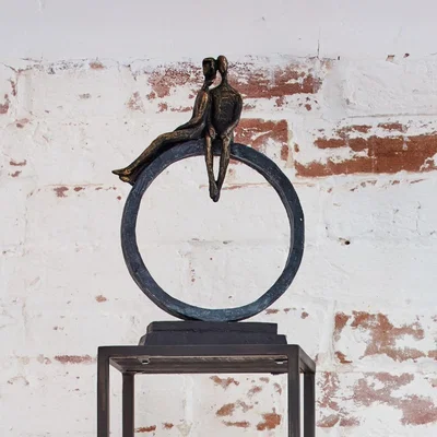 Olivia's Libra Antique Couple Sculpture On Loop Base Bronze