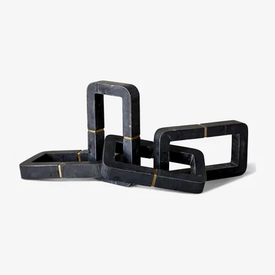 Olivia's Uttermost Black Label Connection Sculpture - Black and White Marble