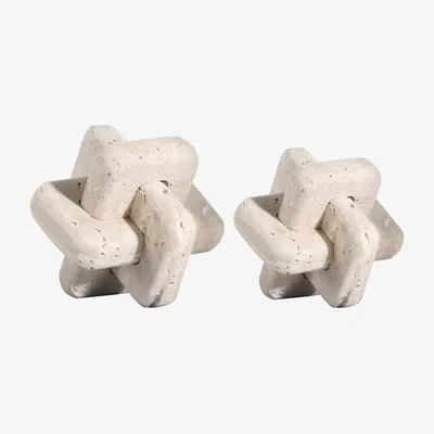 Olivia's Liang & Eimil Carlton Beige Sculpture - Set of 2