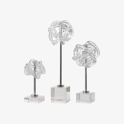 Olivia's Uttermost Neuron Glass Table Top Sculptures - Set of 3