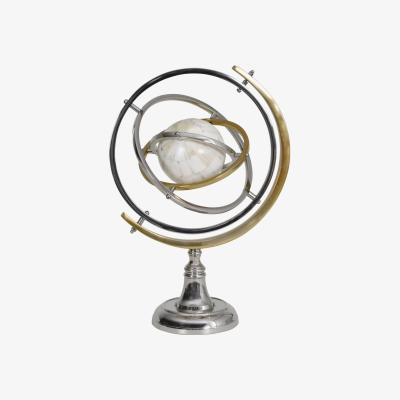 Olivia's Libra Midnight Mayfair Collection - Colley Stainless Steel Armilliary Sculpture With Bone Globe