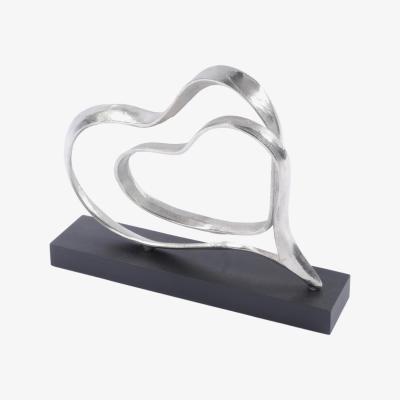 Olivia's Libra Midnight Mayfair Collection - Double Heart Aluminium Sculpture Silver
