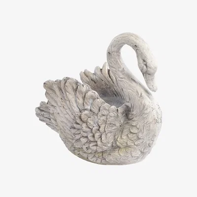 Olivia's Libra Concrete Finish Resin Swan Sculpture