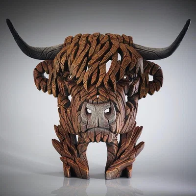 Downtown Edge Sculpture Highland Cow Bust
