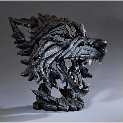 Downtown Edge Wolf Bust Sculpture